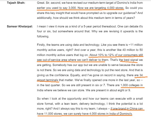 Domino’s: 4000 Par