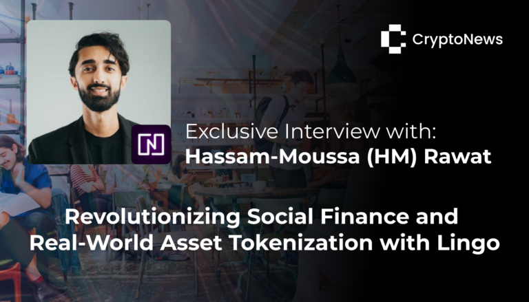 Hassam-Moussa Rawat's portrait with the text "Exclusive Interview with Hassam-Moussa Rawat: Revolutionizing Social Finance and Real-World Asset Tokenization with Lingo"