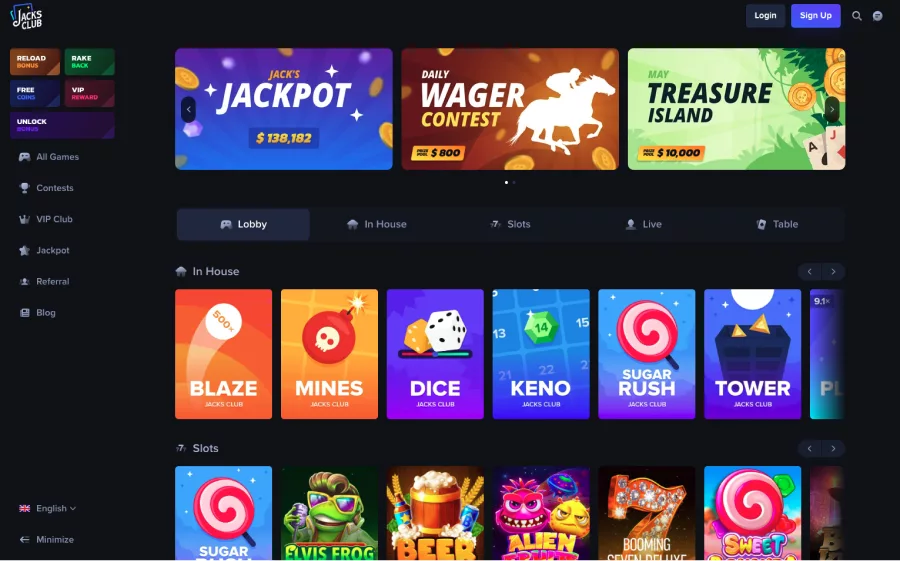 Screenshot of Jacks Club casino