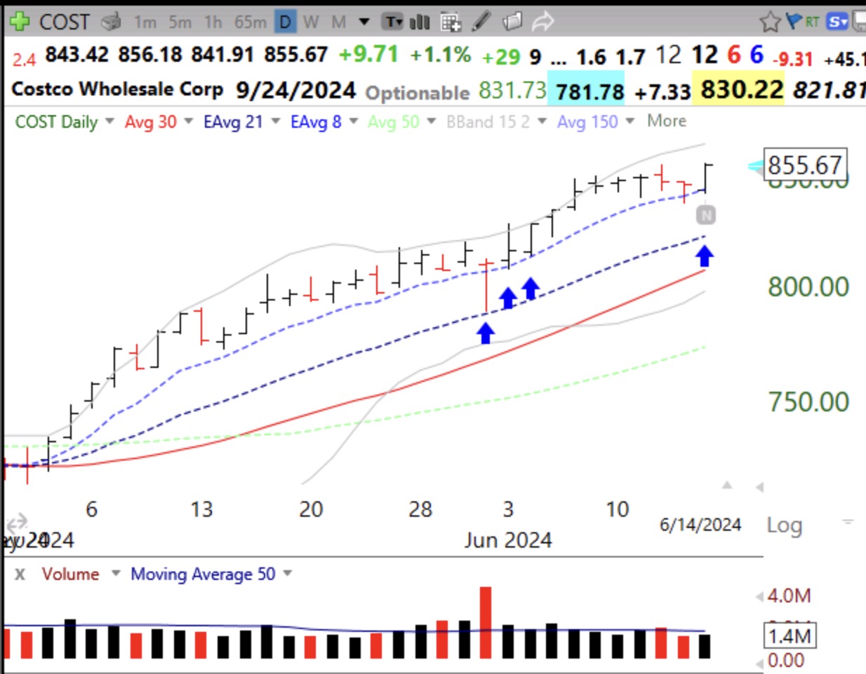 Blog Post: Day 29 of $QQQ short term up-trend; Introducing the x8/x21/30 day set-up, examples=$COST, $ANF, $NVDA, $CVLT