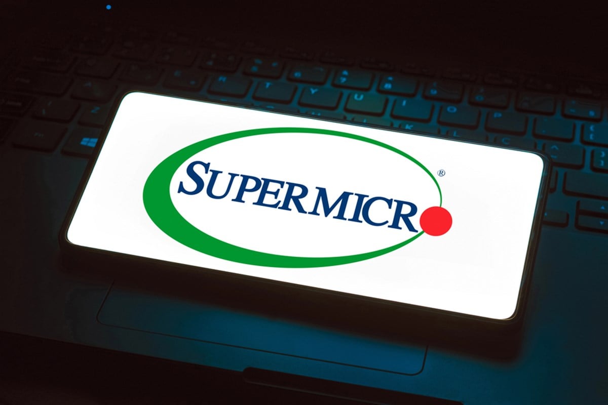 Super Micro logo on smartphone screen