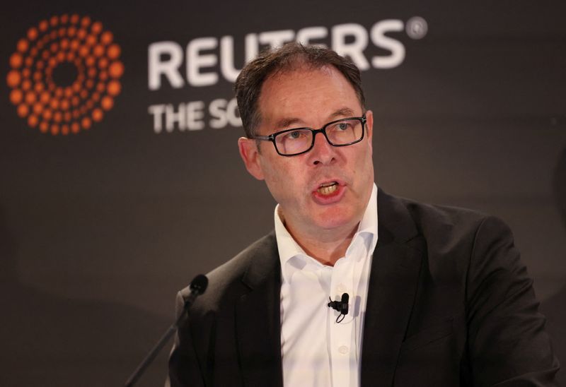 © Reuters. FILE PHOTO: Tesco CEO Ken Murphy speaks at the Reuters IMPACT conference in London, Britain,  September 6, 2023. REUTERS/Suzanne Plunkett
