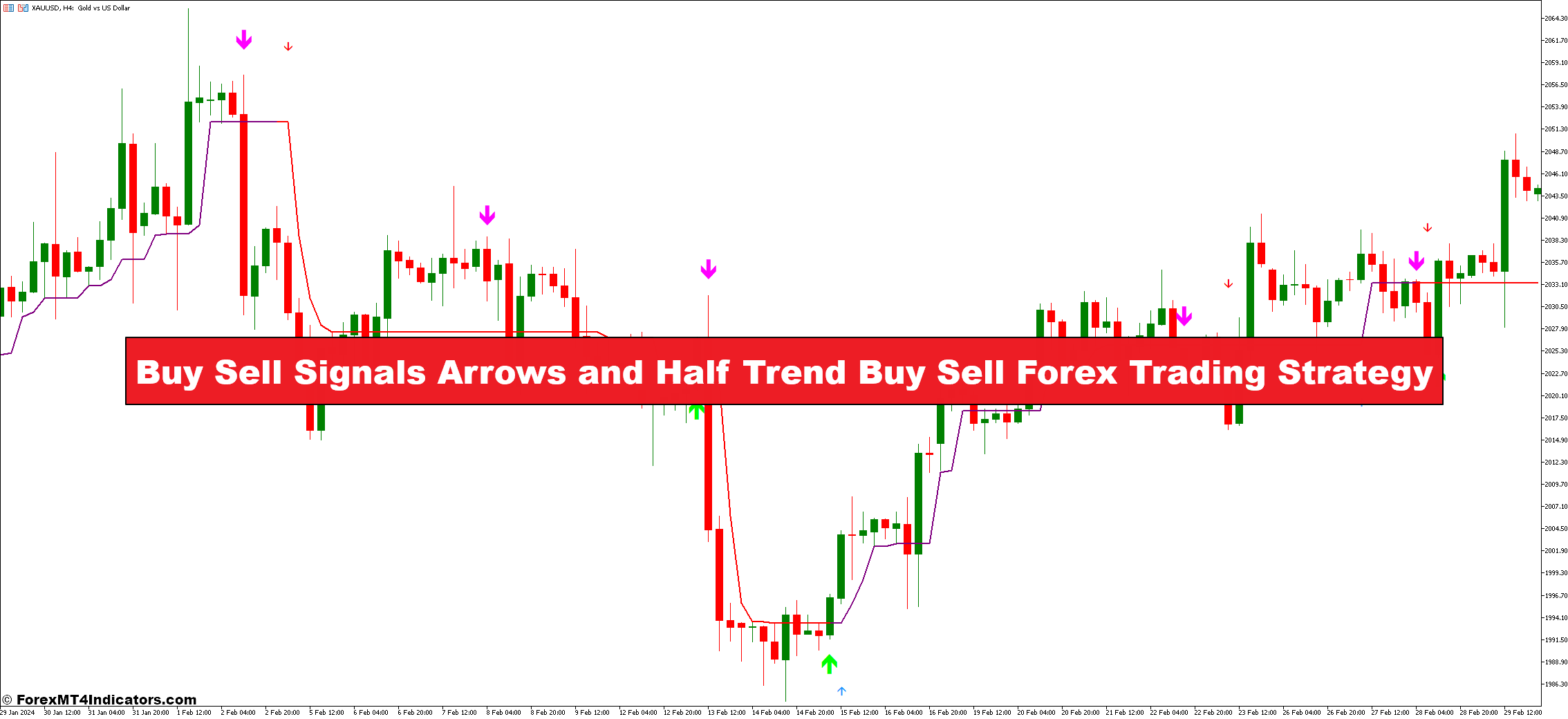 Buy Sell Signals Arrows and Half Trend Buy Sell Forex Trading Strategy