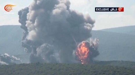 Moment of strike in Lebanon as Israel and Hezbollah exchange heavy fire – video