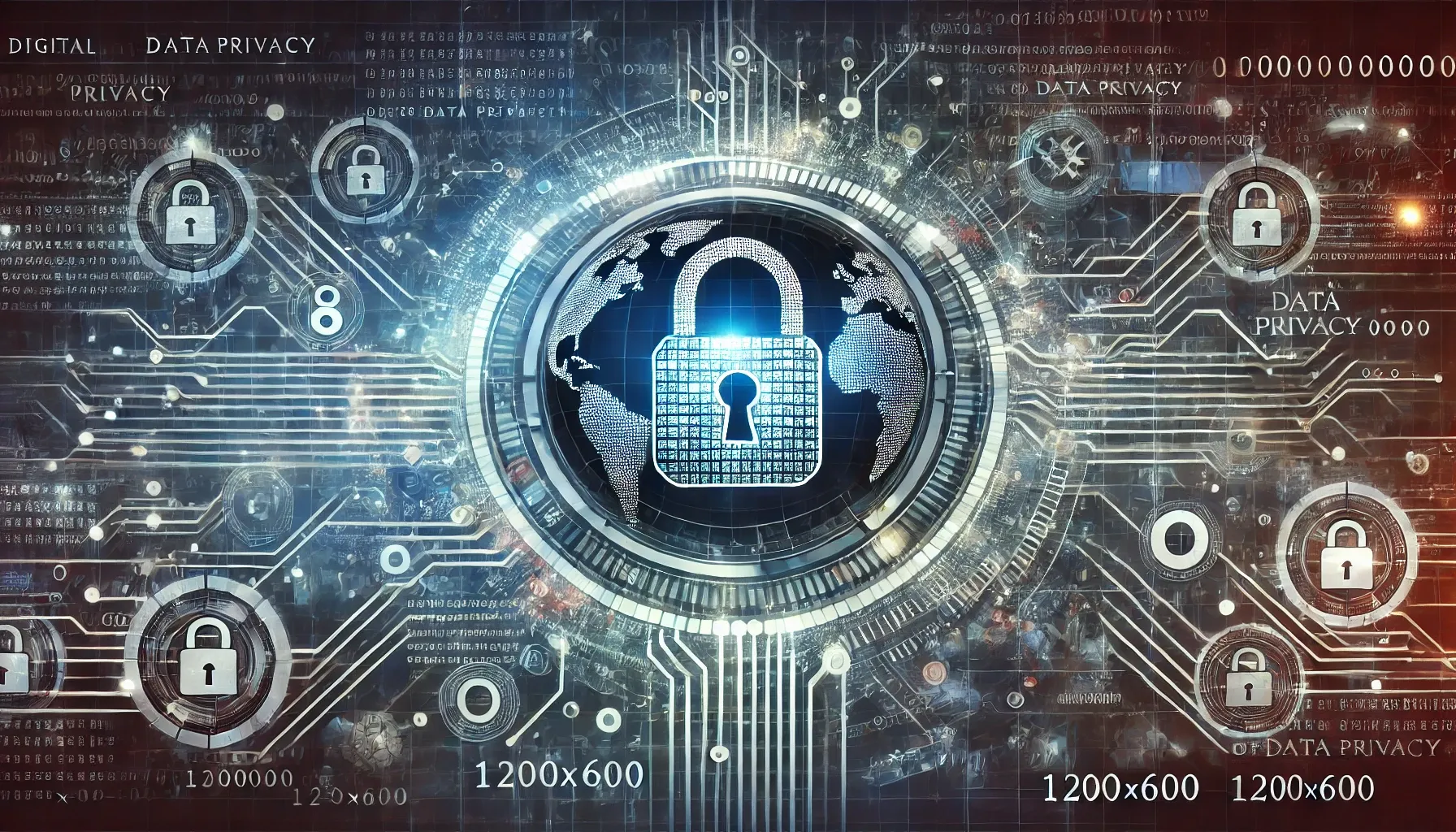 DALL·E 2024-09-26 19.00.46 - A conceptual illustration of digital data privacy. The image features a large digital lock symbol in the center, representing security and data protec.webp