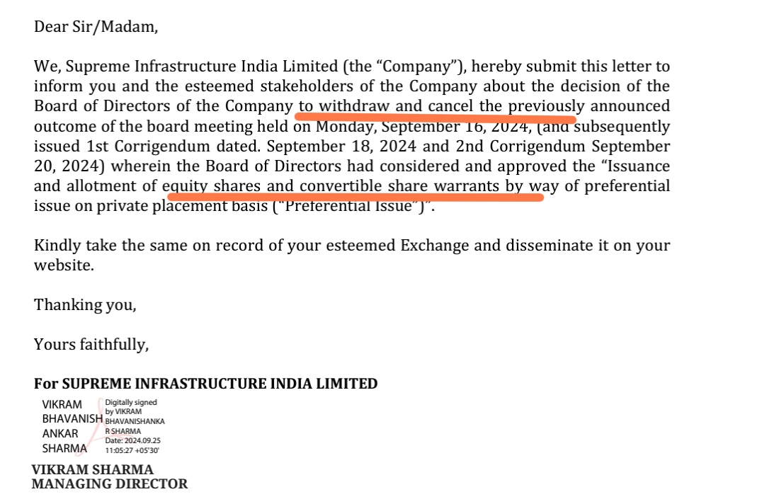 Supreme Infra : Supreme Sacrifice