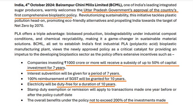 Balrampur: Sweet Deal