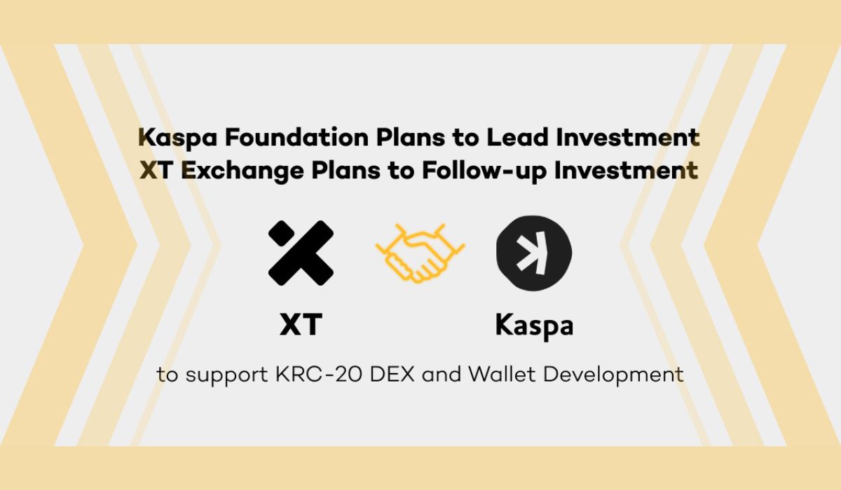 Kaspa Foundation Plans to Lead Investment, XT.COM Exchange Plans to Follow-up Investment to Support KRC-20 DEX and Wallet Construction