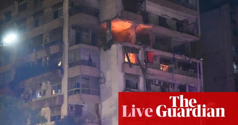 Strike on central Beirut as Lebanon death toll passes 100 – as it happened