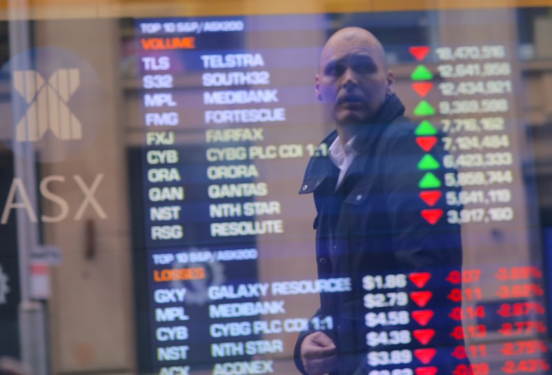 &copy; Reuters.  Australia stocks higher at close of trade; S&amp;P/ASX 200 up 0.56%