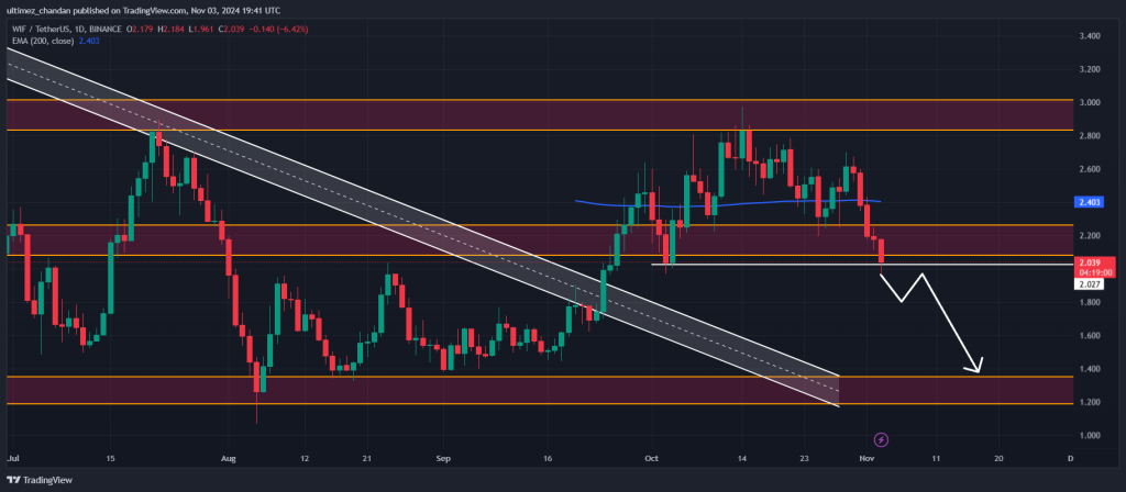 WIF at Risk of Crash? Dogwifhat Support Collapse - AabeyLLC Crypto