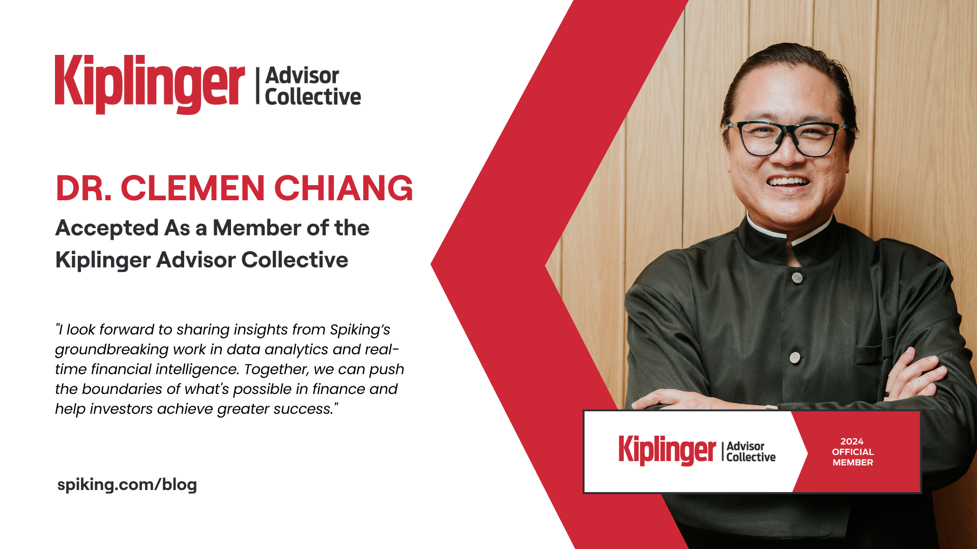 Dr. Clemen Chiang Joins Kiplinger Advisor Collective to Drive Data-Driven Investment Innovation
