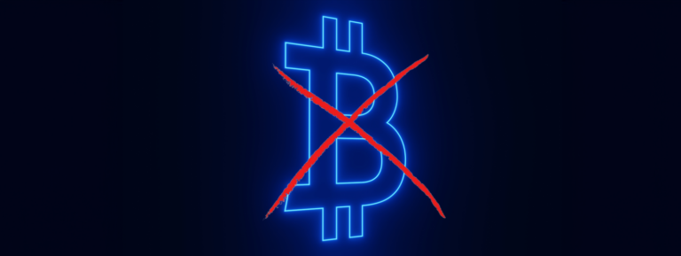 BTC logo with an X mark