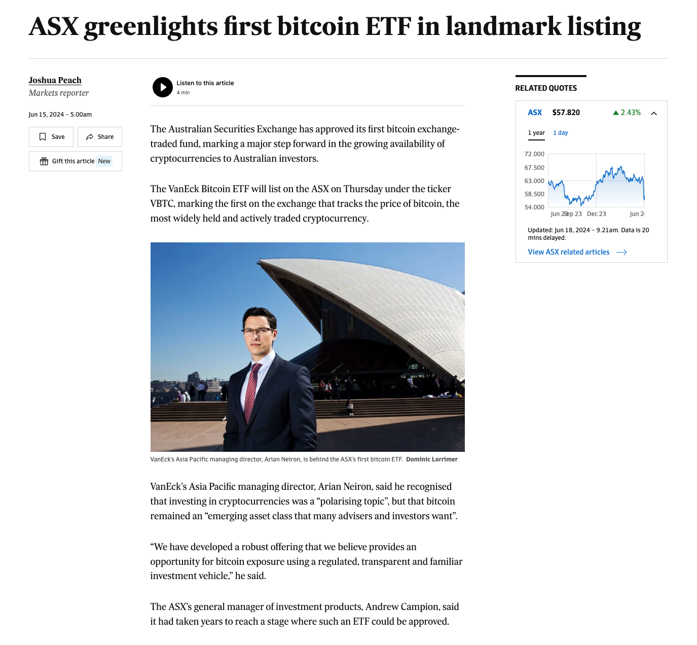VBTC - VanEck Bitcoin ETF