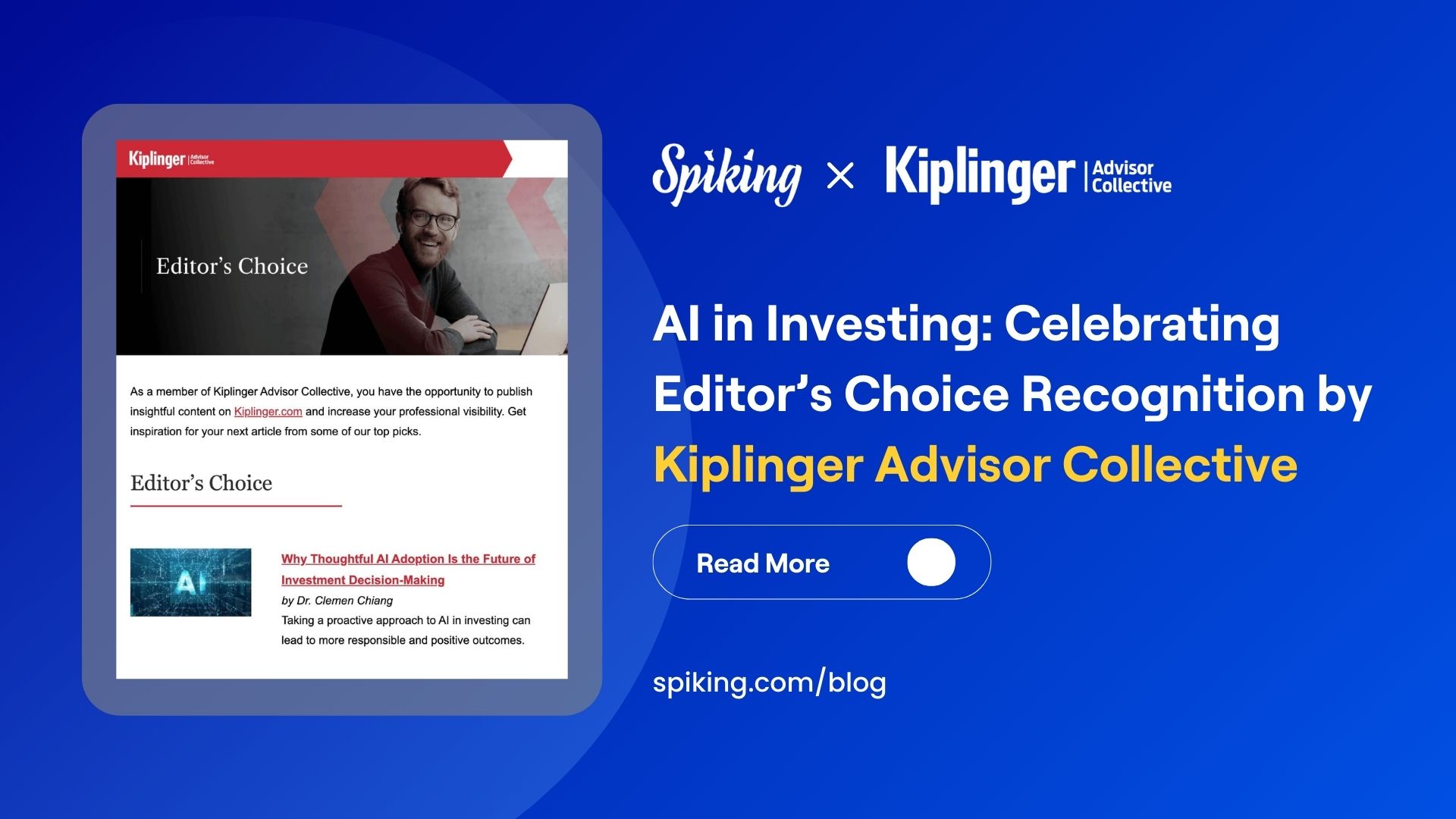 AI in Investing: Celebrating Editor’s Choice Recognition by Kiplinger Advisor Collective