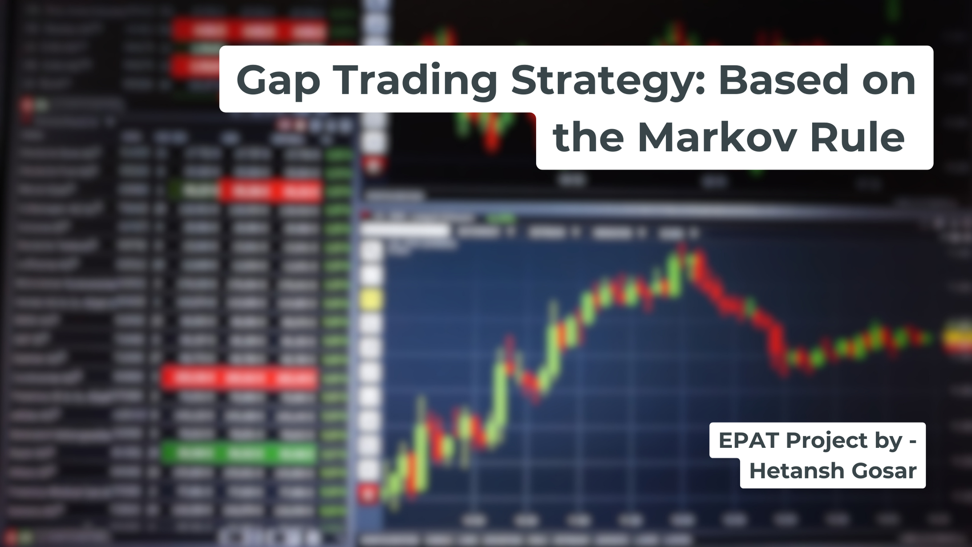 Gap Trading Strategy: Based on the Markov Rule | EPAT Project