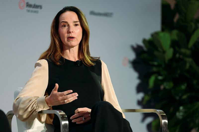 © Reuters. Sarah Friar, Chief Financial Officer of OpenAI, speaks during the Reuters NEXT conference, in New York City, U.S., December 10, 2024. REUTERS/Mike Segar