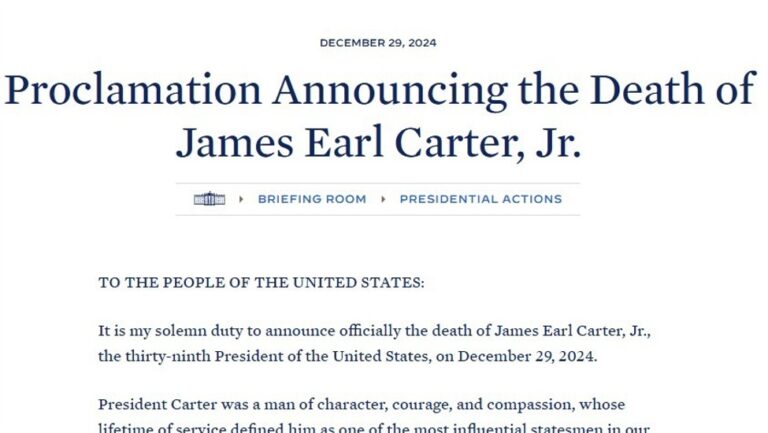 Thursday 9 January 2025 will be US National Day of Mourning for President Carter | Forexlive