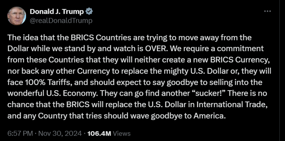 Will Trump Tariffs on the BRICS Nations Create a Trade War and Supply Chain Disruptions?