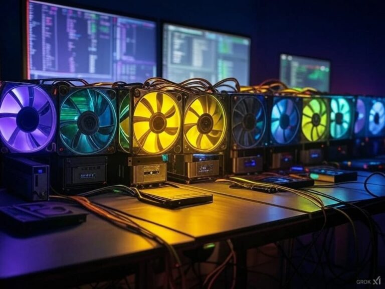 A small computer mining rig setup