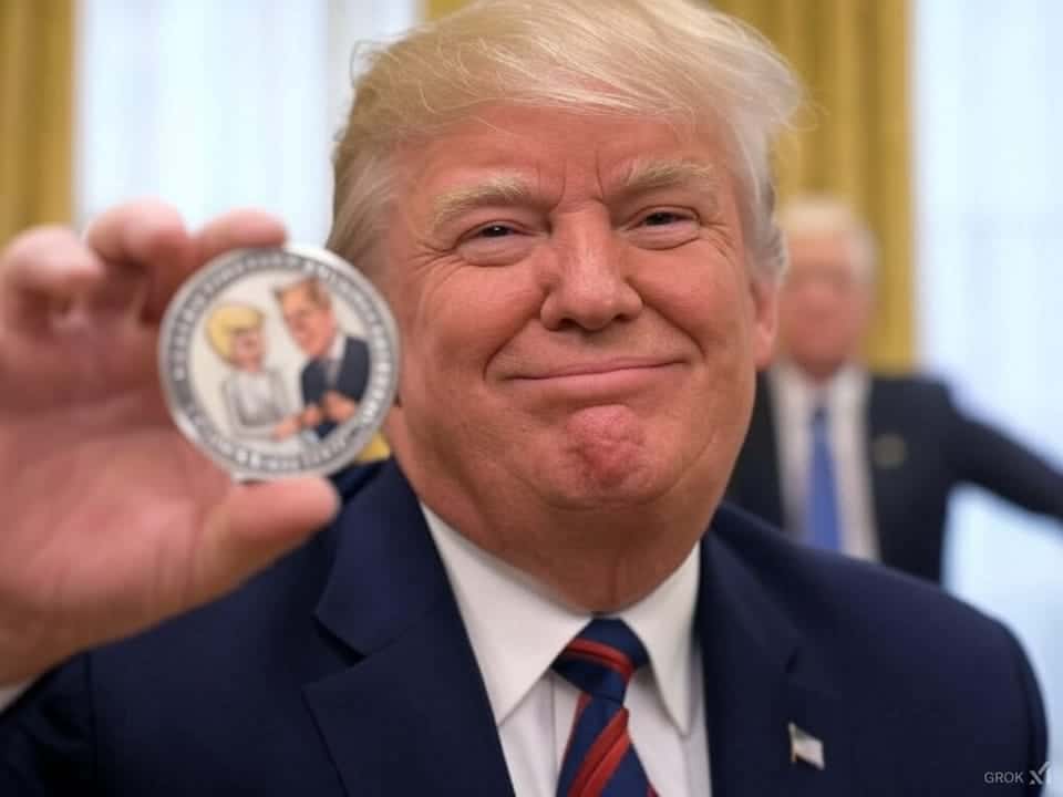 Grok AI generated image of Trump memecoin