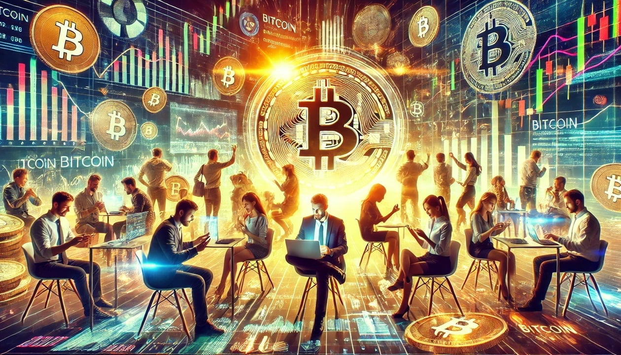 scene capturing the Bitcoin investing craze guerillastocktrading