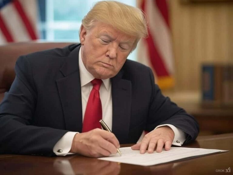 AI generated image of President Trump signing executive order