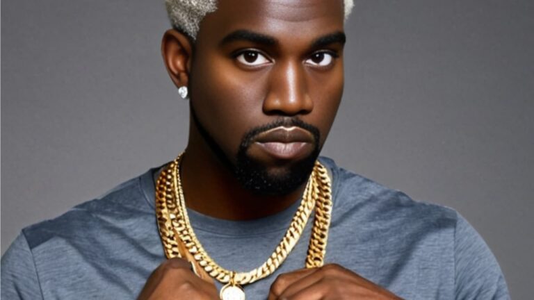 AI generated image of Kanye West with a necklace and an altcoin. Source: GuerillaStockTrading.com