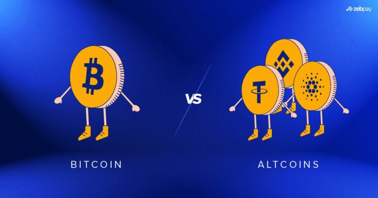 Bitcoin vs. Altcoins - Image depicting Bitcoin and various Altcoins.