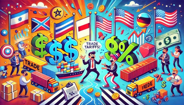 Drawing depicting the concept of trade tariffs by guerillastocktrading