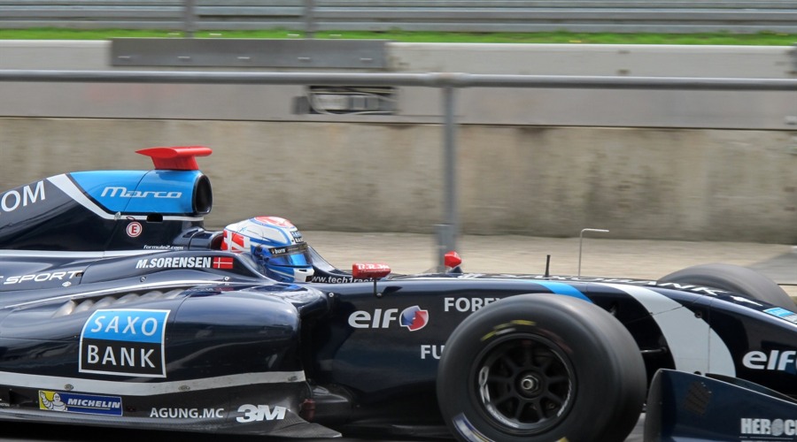 Saxo Bank branding on a Formula One car; Photo: Shutterstock.