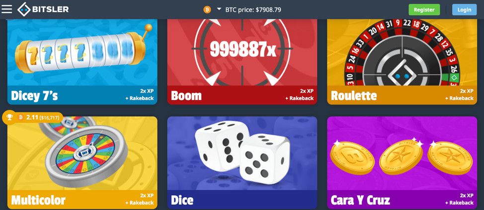 Games on Bitsler in 2020.