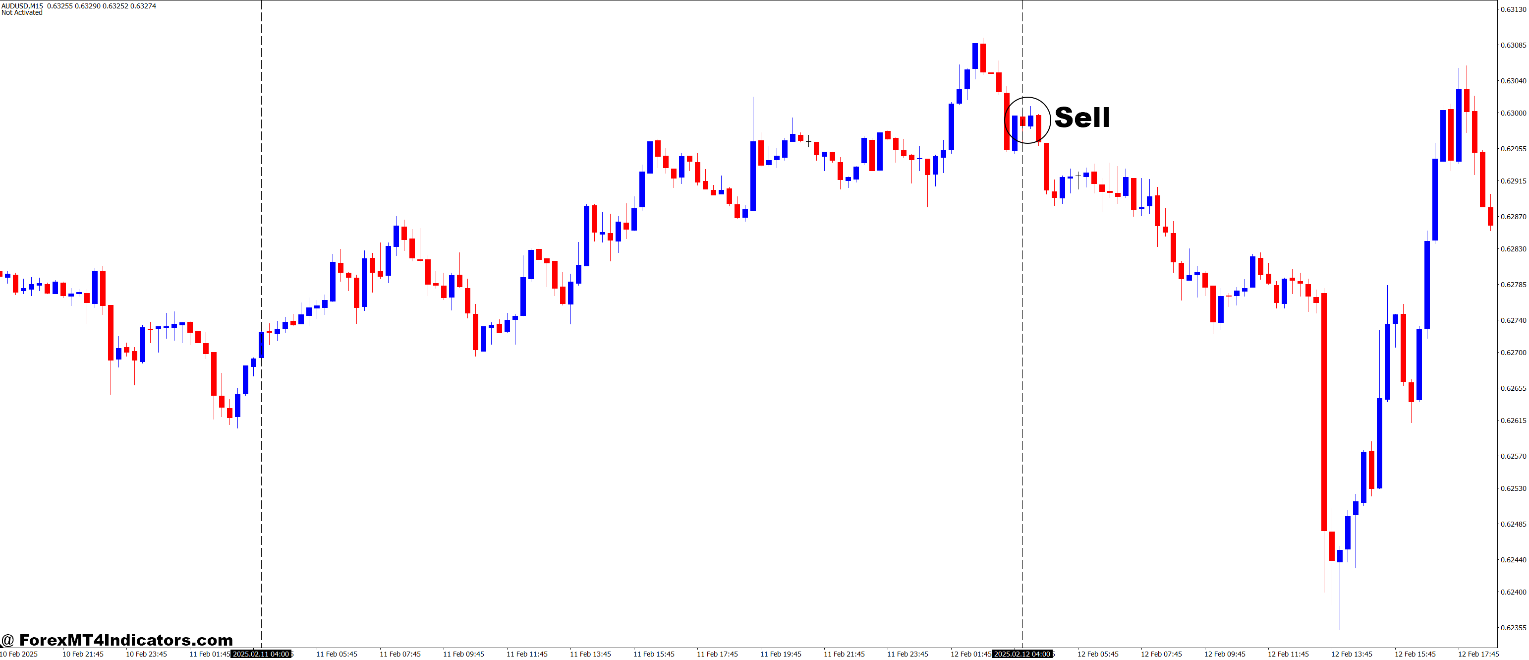 How to Trade with Draw Vertical Lines at Time MT4 Indicator - Sell Entry