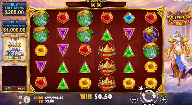 Gates Of Olympus Super scatter game screen