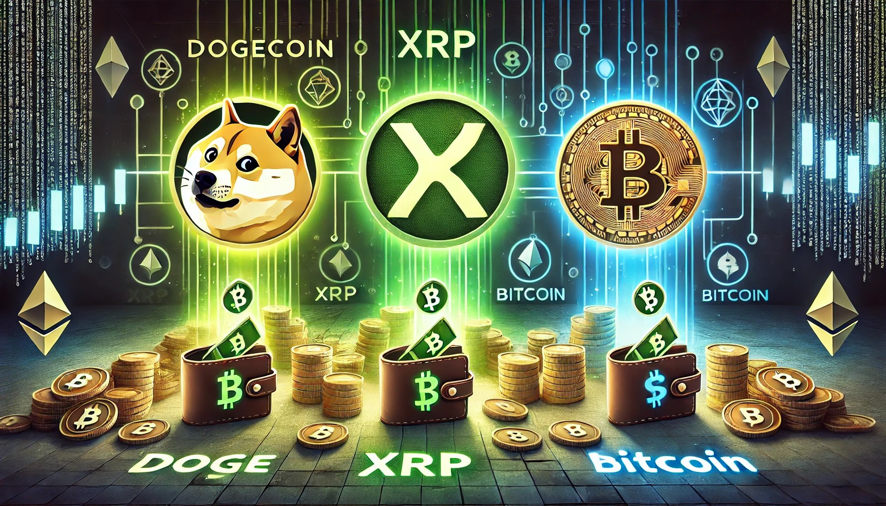 Dogecoin, XRP, BTC