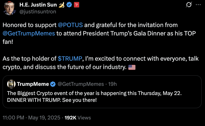 Politics, Donald Trump, Corruption, Justin Sun, Memecoin