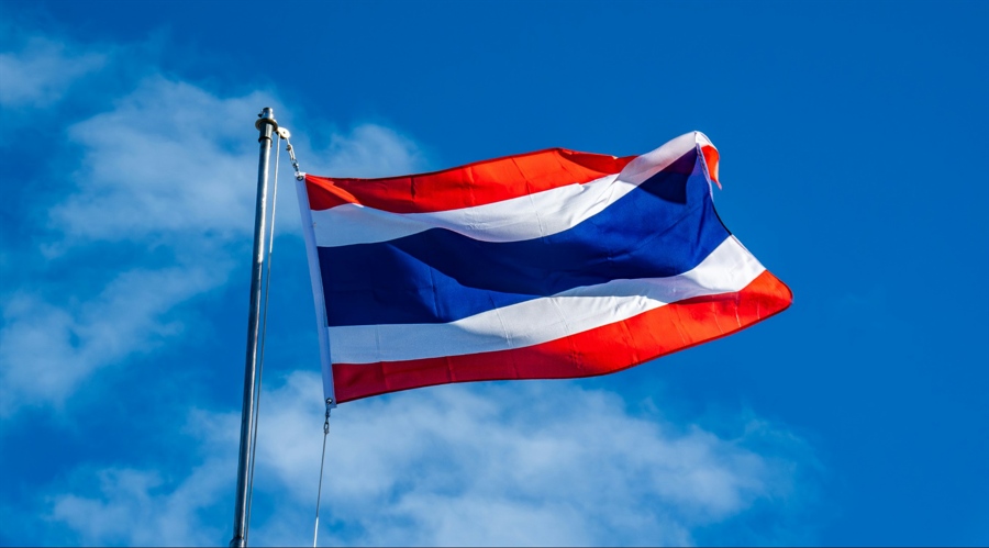 A flag of Thailand