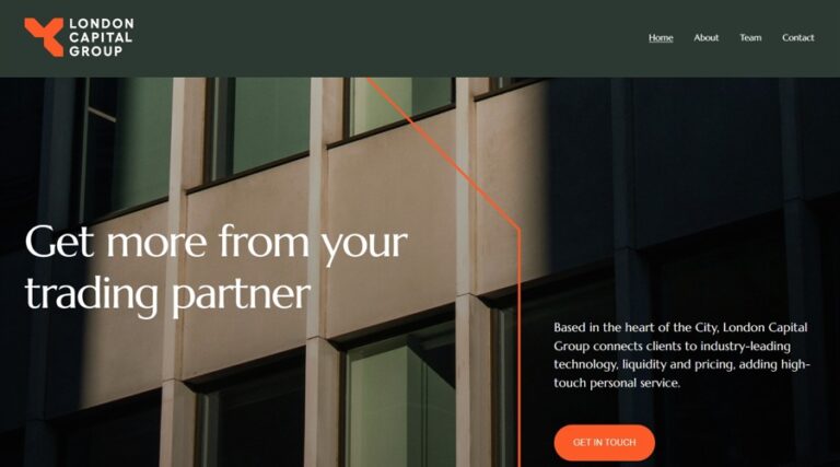 A screenshot of London Capital Group website