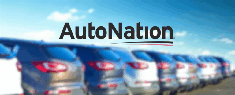 AutoNation used car dealership - This image is an original composition by MarketBeat using licensed and editorial elements. Not for redistribution or reuse.