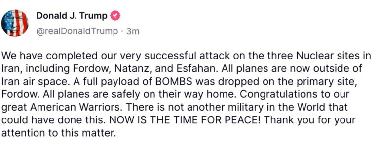 BREAKING: U.S. Successfully Struck Iran Nuclear Sites | Forexlive