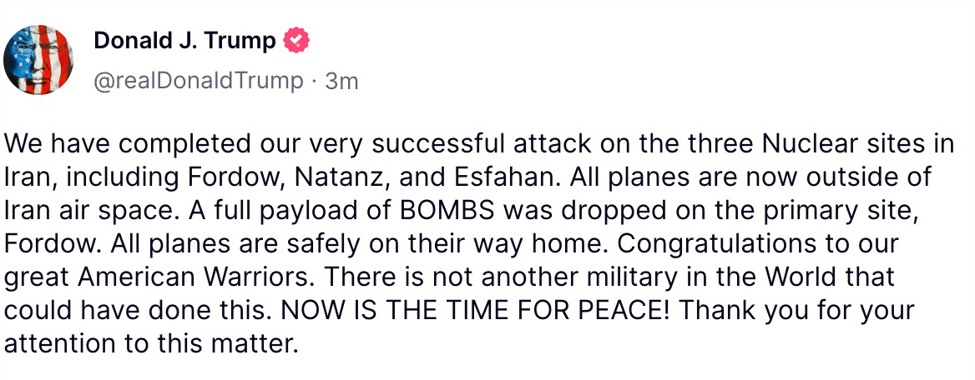 BREAKING: U.S. Successfully Struck Iran Nuclear Sites | Forexlive