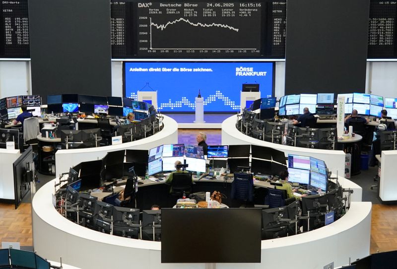 European shares edge up as Middle East truce lifts sentiment