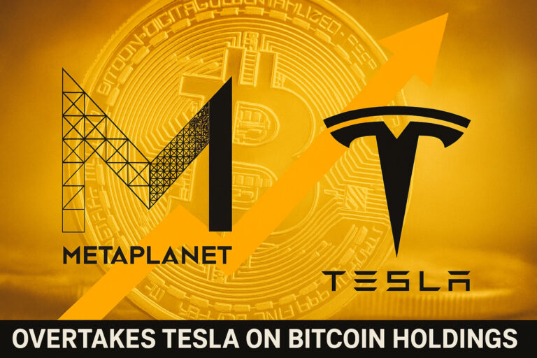 Metaplanet Overtakes Tesla as Seventh-Largest Corporate Bitcoin Holder