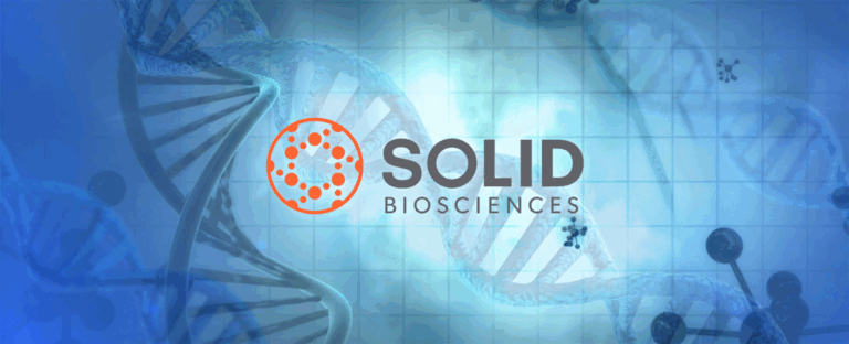 Photo of Solid Biosciences logo and genes