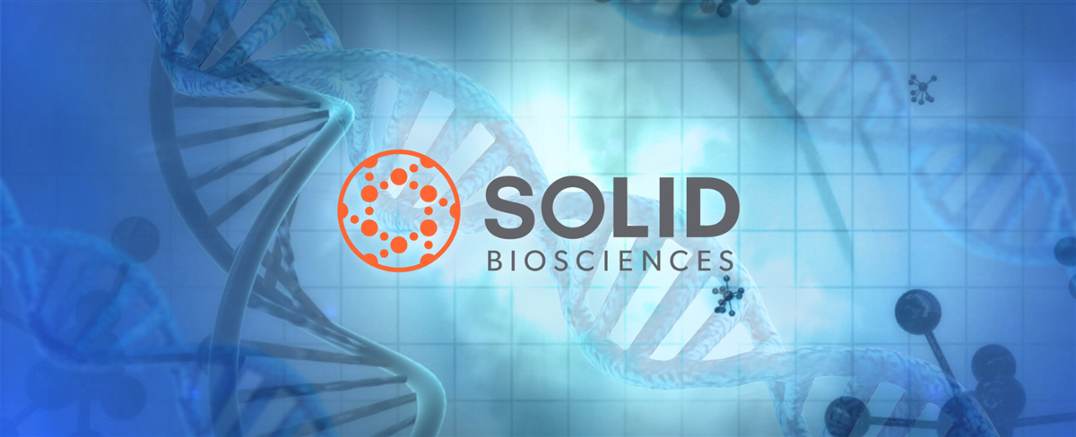 Photo of Solid Biosciences logo and genes