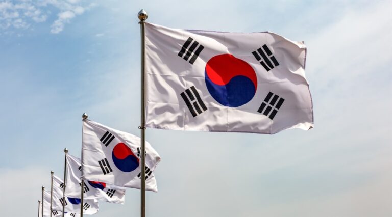 A series of South Korean flag