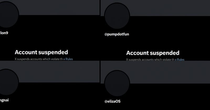 X accounts tied to Pump.fun, ElizaOS, and GMGN suspended