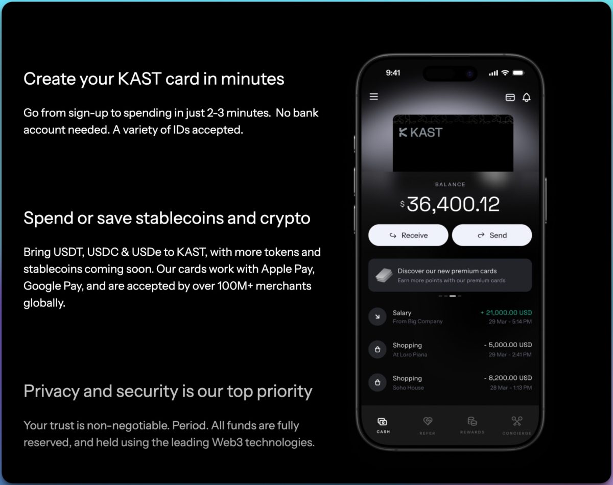 KAST Card Review 2025: The Best VISA Stable Coin Crypto Card