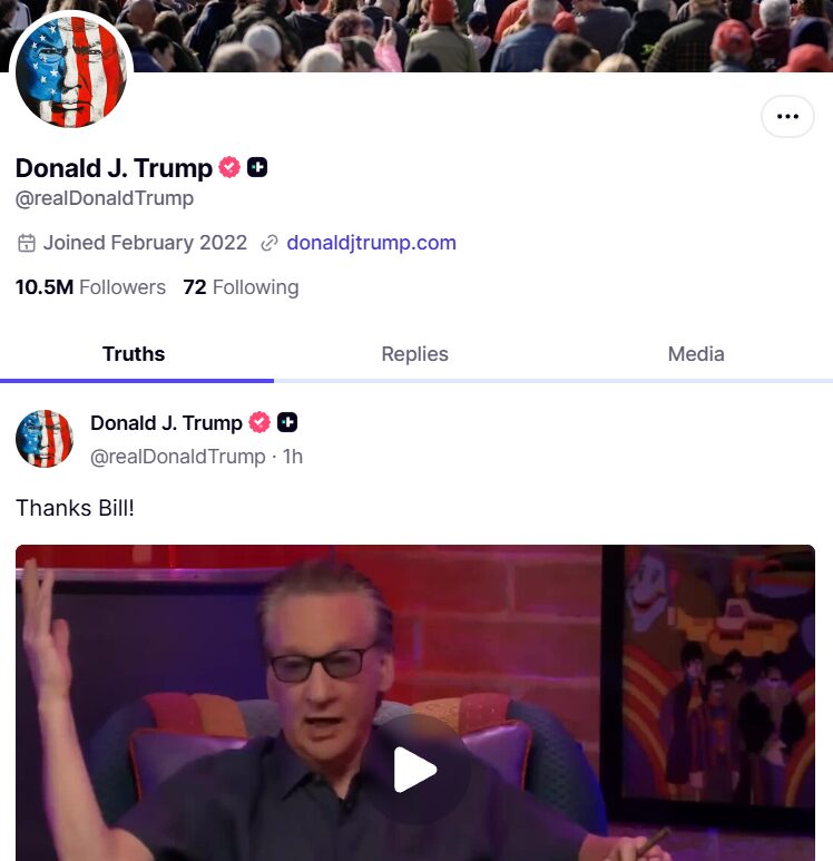 Donald Trump's truth social 