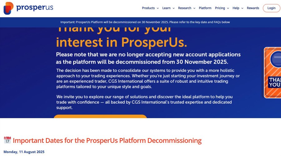 A notice on ProsperUS